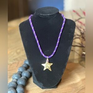 Gold Star Victory Necklace Purple Game Day Spirit Jewelry
